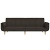 vidaXL Sof&aacute;-cama 2 lugares com duas almofadas tecido castanho-escuro