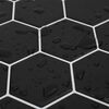 vidaXL Azulejo hexagonal 20 pcs Preto 30 x 30 cm Poliuretano e PET