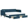 vidaXL Sof&aacute;-cama com gavet&atilde;o e gavetas 80x200 cm veludo azul
