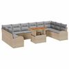 vidaXL Conjunto de Sof&aacute; de Jardim 11 unid. bege e cinzento claro