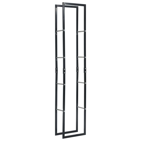 vidaXL Suporte para lenha 40x25x200 cm a&ccedil;o preto