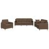 vidaXL 3 pcs conjunto de sof&aacute;s com almofadas tecido castanho
