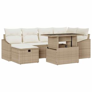 vidaXL Conjunto de Sof&aacute; de Jardim 7 unid. vime PE