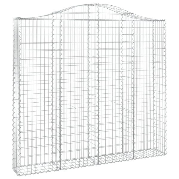 vidaXL Cestos gabi&atilde;o arqueados 14 pcs 200x30x180/200 ferro galvanizado