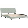 vidaXL Estrutura de cama sem colch&atilde;o 160x200 cm veludo cinzento-claro