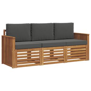 vidaXL Conjuntos de sof&aacute;s com almofada 3 pcs Natural e Antracite