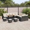 vidaXL Conjunto de Sof&aacute; de Jardim 14 pcs Preto Rattan Sint&eacute;tico