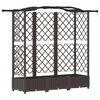 vidaXL Cama Elevada com Treli&ccedil;a e Telhado Castanho 163 x 40 x 123 cm