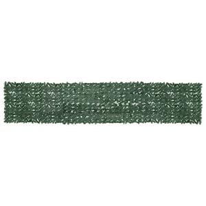 vidaXL Tela de varanda com folhas verde-escuras 500x100 cm