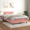 vidaXL Cama boxspring com colch&atilde;o 120x200 cm veludo rosa