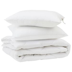 vidaXL Edred&atilde;o com travesseiro 3 pcs Branco Microfibra