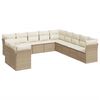 vidaXL 11 pcs conjunto sof&aacute;s de jardim c/ almofad&otilde;es vime PE bege