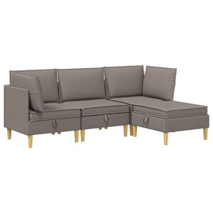 vidaXL Conjunto de M&oacute;veis para Sala de Estar com almofada 4 pcs Tecido