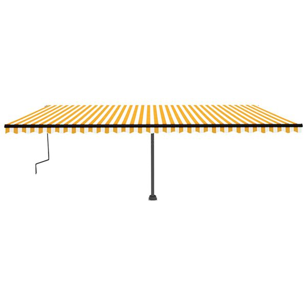 vidaXL Toldo retr&aacute;til manual com LED 600x350 cm amarelo e branco