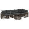 vidaXL Conjunto de Sof&aacute; de Jardim 7 unid. Cinza e Cinza Escuro vime PE