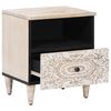 vidaXL Gabinete de Cama Branco 40 x 33 x 46 cm Madeira de manga maci&ccedil;a