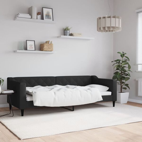 vidaXL Sof&aacute;-cama 80x200 cm tecido preto