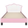 vidaXL Estrutura de Cama Infantil com Cabeceira Rosa 90 x 190 cm PU