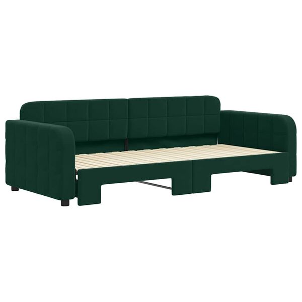 vidaXL Sof&aacute;-cama com gavet&atilde;o 90x200 cm veludo verde-escuro