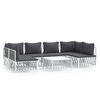 vidaXL 7 pcs conjunto lounge de jardim com almofad&otilde;es a&ccedil;o branco