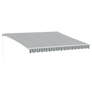 vidaXL Toldo retr&aacute;til manual com LED 400x350 cm antracite/branco