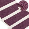 vidaXL Tapetes de escada 15 pe&ccedil;as 65x21x4 cm roxo escuro com borda retangular
