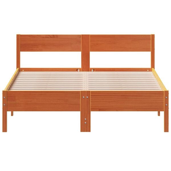 vidaXL Cama sem colch&atilde;o 150x200 cm madeira pinho maci&ccedil;a castanho-mel
