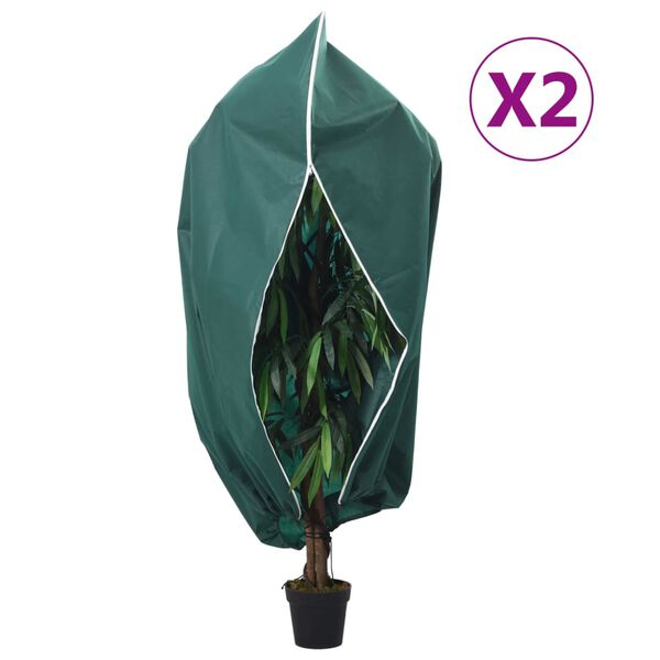 vidaXL Coberturas para plantas com fecho 2 pcs 70 g/m&sup2; 2,36x2 m