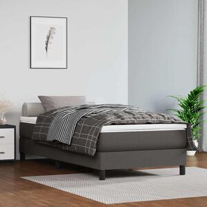 vidaXL Colch&atilde;o de molas ensacadas firmeza m&eacute;dia 80x200x20 cm couro artificial cinza