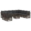 vidaXL Conjunto de Sof&aacute; de Jardim 11 unid. Cinzento vime PE