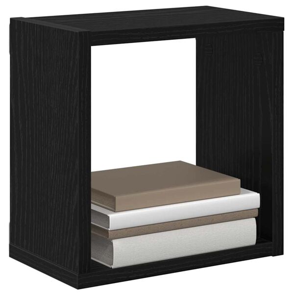 vidaXL Prateleiras de Parede 2 pcs Carvalho Preto 26 x 15 x 26 cm