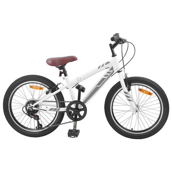 vidaXL Bicicleta de Montanha 20 Polegadas 6-Speed para 5-8 anos Branco