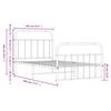 vidaXL Estrutura de cama com cabeceira e p&eacute;s 100x190 cm metal branco