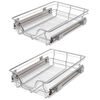 vidaXL Cestos de arame extra&iacute;veis 2 pcs 400 mm prateado