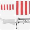vidaXL Toldo Retr&aacute;til Manual Vermelho e Branco 450 &times; 350 cm tecido