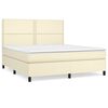 vidaXL Cama com molas/colch&atilde;o 180x200 cm couro artificial cor creme