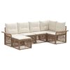 vidaXL Conjunto de Sof&aacute; de Jardim 6 pcs Bege vime PE