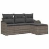 vidaXL Conjunto de Sof&aacute; de Jardim 4 unid. Cinzeto vime PE