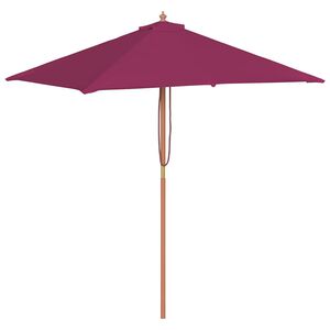 vidaXL Guarda-sol de exterior mastro madeira 150x200cm vermelho bord&ocirc;