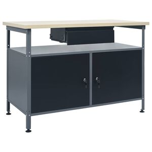 vidaXL Bancada de trabalho 120x60x85 cm a&ccedil;o preto