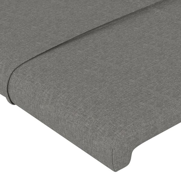 vidaXL Cabeceira de cama tecido 100x5x78/88 cm cinzento-escuro