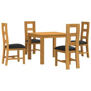 vidaXL Conjunto de sala de jantar 5 unid. Preto