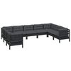 vidaXL 9 pcs conjunto lounge de jardim c/ almofad&otilde;es pinho preto