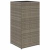 vidaXL Vaso/floreira de jardim 2 pcs 40x40x80 cm vime PE cinzento