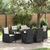 vidaXL Conjunto de Jantar para Jardim 7 pcs Preto vime PE