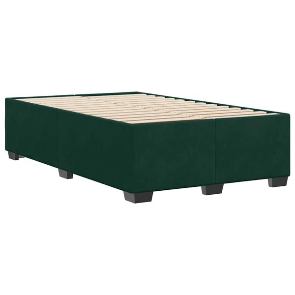 vidaXL Estrutura de cama com colch&atilde;o verde escuro 120x190 cm Veludo