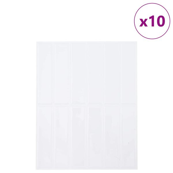 vidaXL Azulejo Retangular 10 pcs Branco 29 x 23 x 0,08 cm