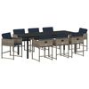 vidaXL Conjunto de Jantar para Jardim 9 unid. Cinzeto vime PE
