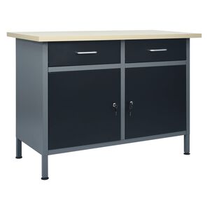 vidaXL Bancada de trabalho 120x60x85 cm a&ccedil;o preto
