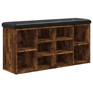 vidaXL Banco sapateira 102x32x50 cm derivados madeira carvalho fumado